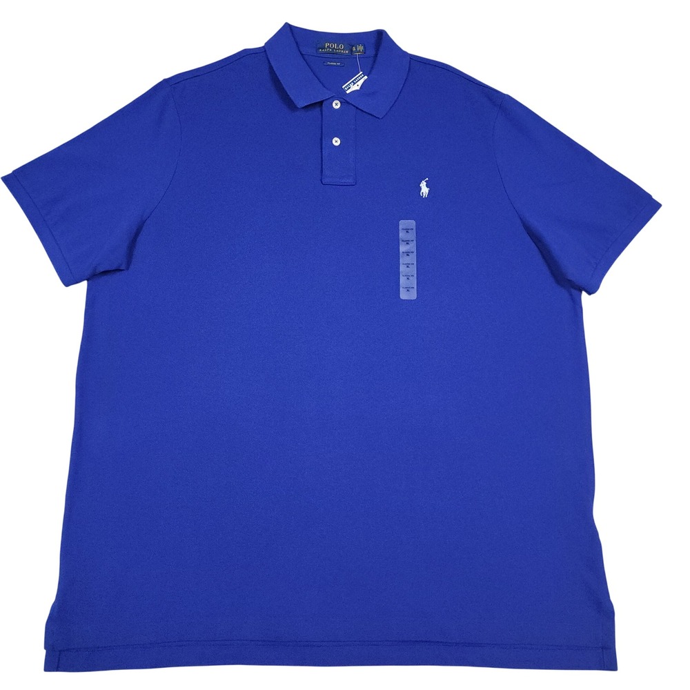 Polo Ralph Lauren Polo Shirt Mens XL Blue Classic Fit Mesh Pony Cotton NWT
